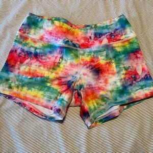 Rainbow tie-dye Born Primitive Workout Shorts